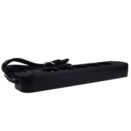 Przedluzacze-elektryczne - przedłużacz elektryczny czarny 2m z usb uziemienie schuko modi 