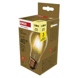 Gwint-trzonek-e27 - z55032 żarówka led vintage a60 e27 4,5w-40w 420lm ciepła biel emos 