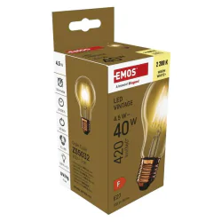 Gwint-trzonek-e27 - z55032 żarówka led vintage a60 e27 4,5w-40w 420lm ciepła biel emos 