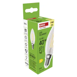 Gwint-trzonek-e14 - zf3d22 żarówka led filament świeczka e14 3,4w-40w 470lm ciepła biel emos 