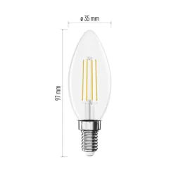 Gwint-trzonek-e14 - zf3d22 żarówka led filament świeczka e14 3,4w-40w 470lm ciepła biel emos 