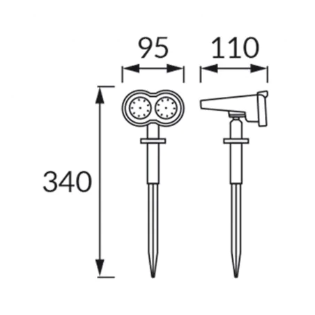 Lampy-solarne - 04508 lampa solarna wbijana czarna led 0,8w cw dual ideus 