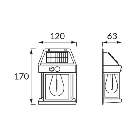 Kinkiety-ogrodowe - 04509 kinkiet ogrodowy solarny z czujnikiem ruchu led pir 1w ww rabi ideus 