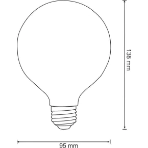 Zarowki-dekoracyjne - led-owa żarówka dekoracyjna ciepła g95 e27 4w 2200k 210lm 308917 filament polux 