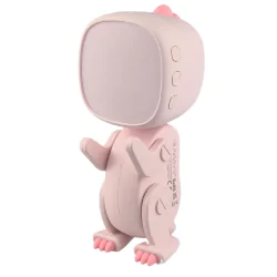 Oswietlenie-do-pokoju-dzieciecego - budzik na biurko dziecięcy różowy zabawka prezent dla dziewczynki robot dino interblue 