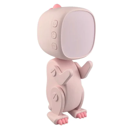 Oswietlenie-do-pokoju-dzieciecego - budzik na biurko dziecięcy różowy zabawka prezent dla dziewczynki robot dino interblue 