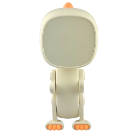 Oswietlenie-do-pokoju-dzieciecego - budzik dla dzieci na biurko robot dino biały zabawka dla przedszkolaka interblue 