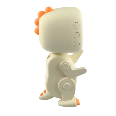 Oswietlenie-do-pokoju-dzieciecego - budzik dla dzieci na biurko robot dino biały zabawka dla przedszkolaka interblue 