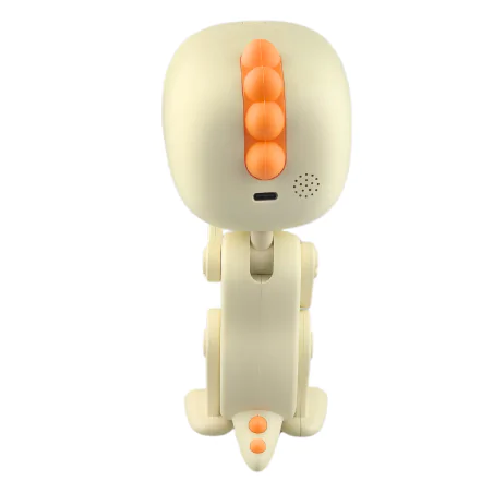 Oswietlenie-do-pokoju-dzieciecego - budzik dla dzieci na biurko robot dino biały zabawka dla przedszkolaka interblue 