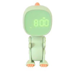 Oswietlenie-do-pokoju-dzieciecego - budzik dla dzieci stojący robot dino zielony interblue 
