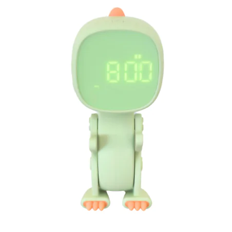 Oswietlenie-do-pokoju-dzieciecego - budzik dla dzieci stojący robot dino zielony interblue 