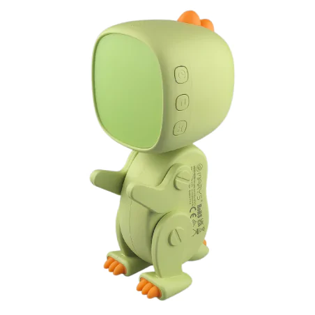 Oswietlenie-do-pokoju-dzieciecego - budzik dla dzieci stojący robot dino zielony interblue 