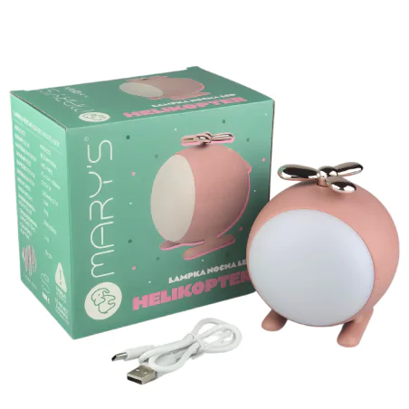 Oswietlenie-do-pokoju-dzieciecego - lampka nocna dla dzieci różowy helikopter zabawka dla dziewczynki interblue 