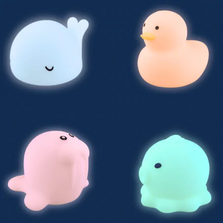 Oswietlenie-do-pokoju-dzieciecego - zestaw do kąpieli dla dzieci led kolorowe światło świecące miękkie zabawki interblue 