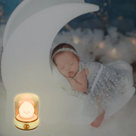 Lampki-nocne - lampka nocna led dla dzieci płomyczek ciepłe światło upominek na urodziny interblue 