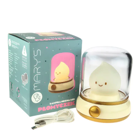 Lampki-nocne - lampka nocna led dla dzieci płomyczek ciepłe światło upominek na urodziny interblue 