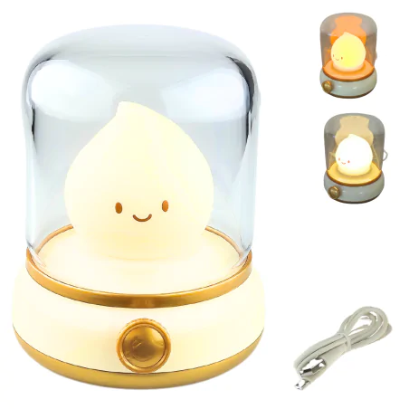 Lampki-nocne - lampka nocna led dla dzieci płomyczek ciepłe światło upominek na urodziny interblue 