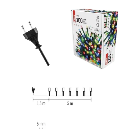 Oswietlenie-choinkowe - lampki choinkowe wielokolorowe o długości 5 metrów 100led classic 