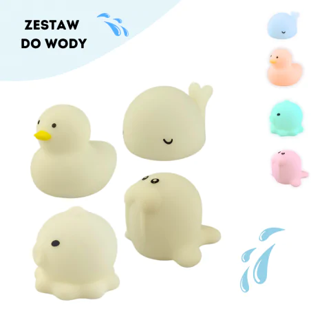 Oswietlenie-do-pokoju-dzieciecego - zestaw do kąpieli dla dzieci led kolorowe światło świecące miękkie zabawki interblue 