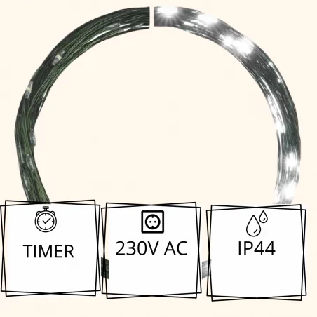 Dekoracje-swiateczne-led - lampki choinkowe led drucik z zimnym światłem nano łezki 