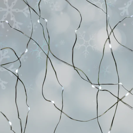 Dekoracje-swiateczne-led - lampki choinkowe led drucik z zimnym światłem nano łezki 