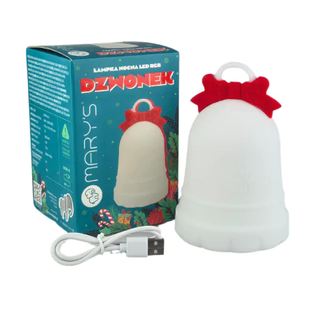 Oswietlenie-do-pokoju-dzieciecego - lampka nocna świąteczna dla dzieci kolorowy dzwoneczek led upominek na święta interblue 