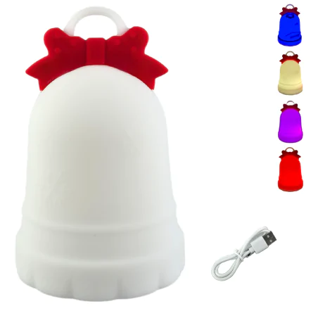 Oswietlenie-do-pokoju-dzieciecego - lampka nocna świąteczna dla dzieci kolorowy dzwoneczek led upominek na święta interblue 