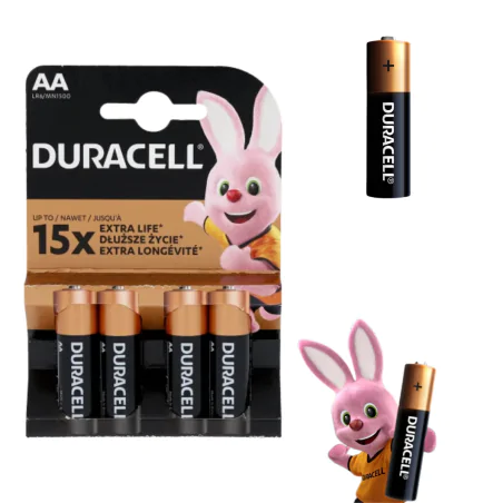 Baterie - baterie aa zwykłe paluszki duracell komplet 4szt 