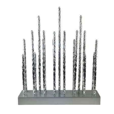 Dekoracje-swiateczne-led - świecznik adwentowy na baterie 19 diod led srebrny 