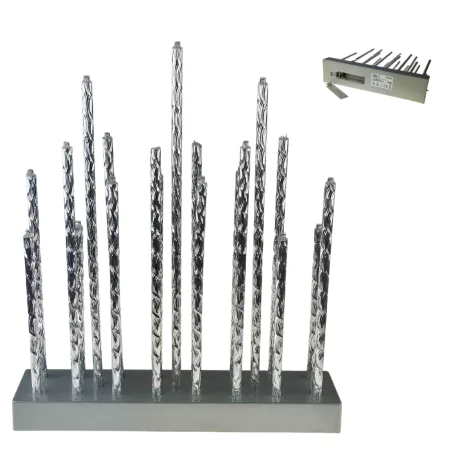 Dekoracje-swiateczne-led - świecznik adwentowy na baterie 19 diod led srebrny 