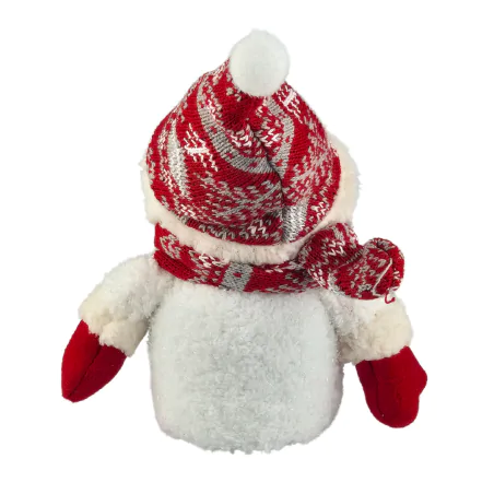 Dekoracje-swiateczne-led - dekoracja świąteczna led pluszowy bałwanek w czapce na baterie 