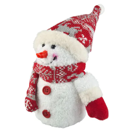 Dekoracje-swiateczne-led - dekoracja świąteczna led pluszowy bałwanek w czapce na baterie 