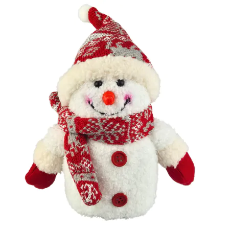 Dekoracje-swiateczne-led - dekoracja świąteczna led pluszowy bałwanek w czapce na baterie 