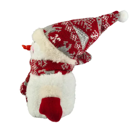 Dekoracje-swiateczne-led - dekoracja świąteczna led pluszowy bałwanek w czapce na baterie 