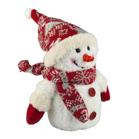 Dekoracje-swiateczne-led - dekoracja świąteczna led pluszowy bałwanek w czapce na baterie 
