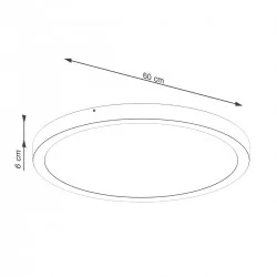 Oswietlenie - plafon onyx 60 czarny led 3000k sollux sl.1248 