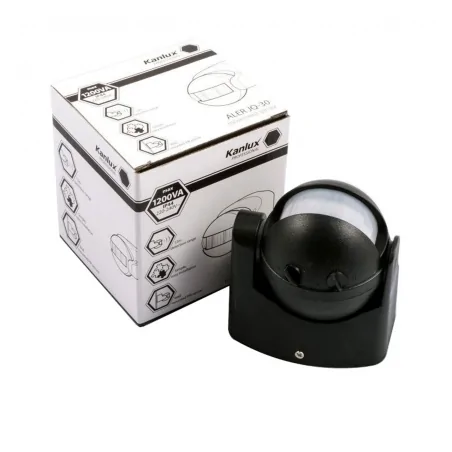 Czujniki-ruchu - czujnik ruchu na ścianę czarny aler jq-30-b kanlux 00461 