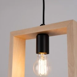Lampy-sufitowe - lampa wisząca aries naturalne drewno sollux sl.1310 