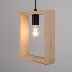 Lampy-sufitowe - lampa wisząca aries naturalne drewno sollux sl.1310 
