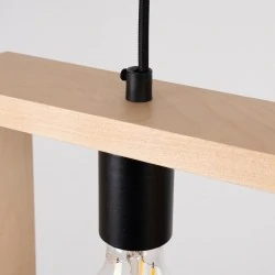 Lampy-sufitowe - lampa wisząca aries naturalne drewno sollux sl.1310 