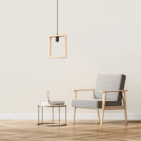 Lampy-sufitowe - lampa wisząca aries naturalne drewno sollux sl.1310 