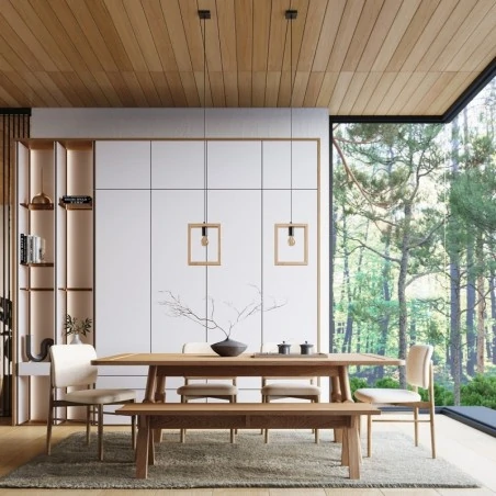 Lampy-sufitowe - lampa wisząca aries naturalne drewno sollux sl.1310 