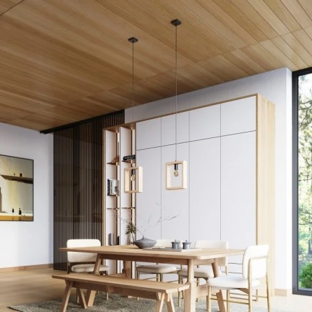 Lampy-sufitowe - lampa wisząca aries naturalne drewno sollux sl.1310 