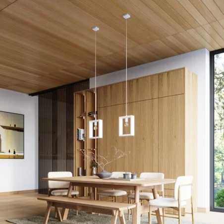 Lampy-sufitowe - lampa wisząca aries biała sollux sl.1312 