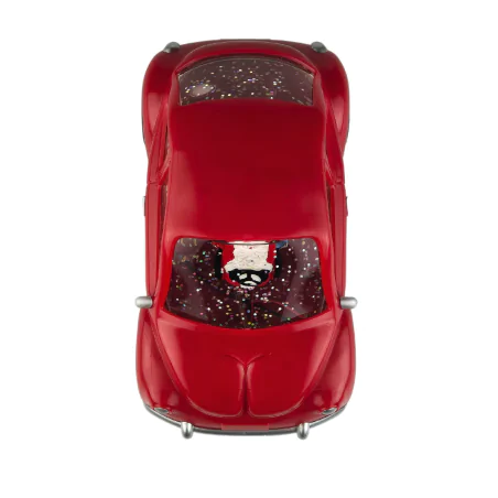 Dekoracje-swiateczne-led - dekoracja świąteczna led czerwony samochód ze świętym mikołajem na baterie 