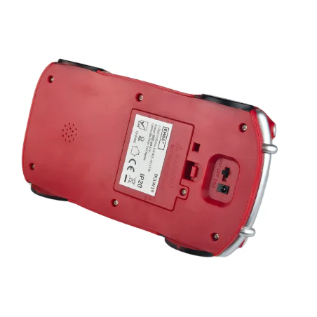 Dekoracje-swiateczne-led - dekoracja świąteczna led czerwony samochód ze świętym mikołajem na baterie 