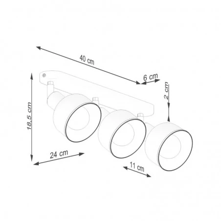 Oswietlenie-sufitowe - listwa oświetleniowa lampa potrójna 3 białe punkty elba 3  sollux sl.1315 