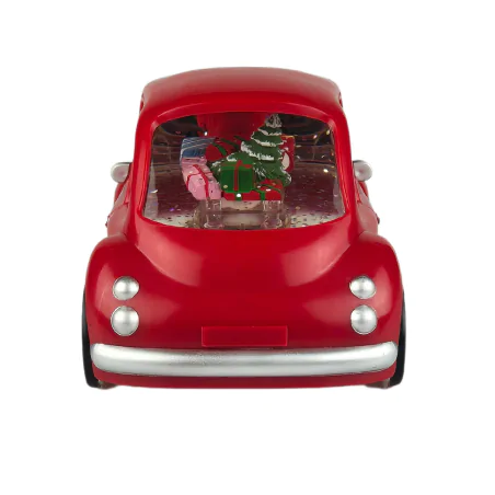 Dekoracje-swiateczne-led - dekoracja świąteczna led czerwony samochód ze świętym mikołajem na baterie 