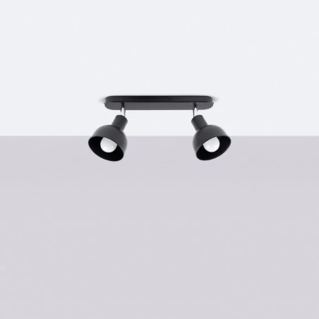 Oswietlenie-sufitowe - listwa oświetleniowa na 2 punkty czarna elba 2 sollux sl.1317 