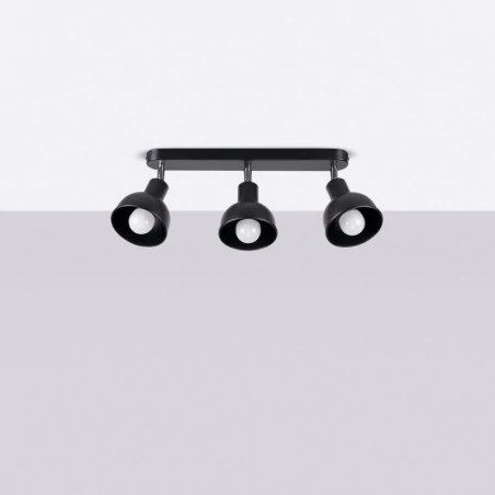 Lampy-sufitowe - plafon elba 3 czarny sollux sl.1318 